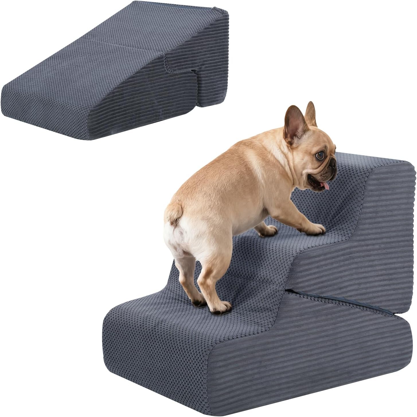 Foldable Dog Ramp for Bed & Couch - Adjustable Height, Non-Slip